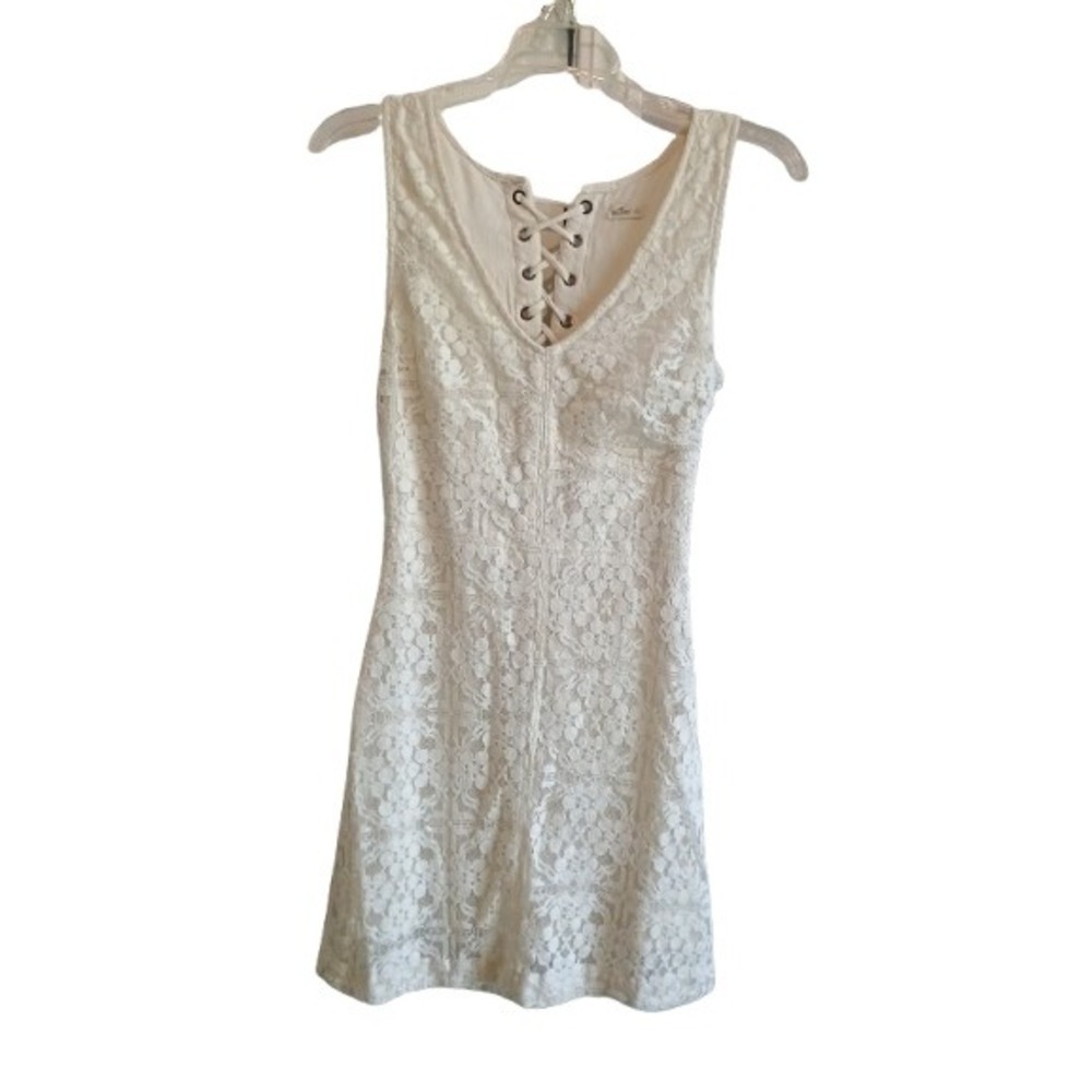 Hollister White Lace Dress Sleeveless Mini Cutout Back‎ Cocktail Party